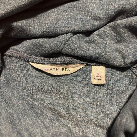 Athleta Cowl Neck Sweatshirt in Heathered Blue- Size S - Picture 3 of 7